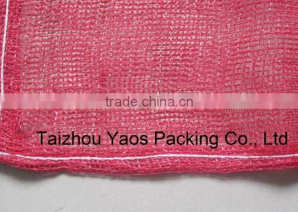 Red PP Leno Mesh Bag Plastic Plain Onions Bag Label Bag Logo Bag photo-3