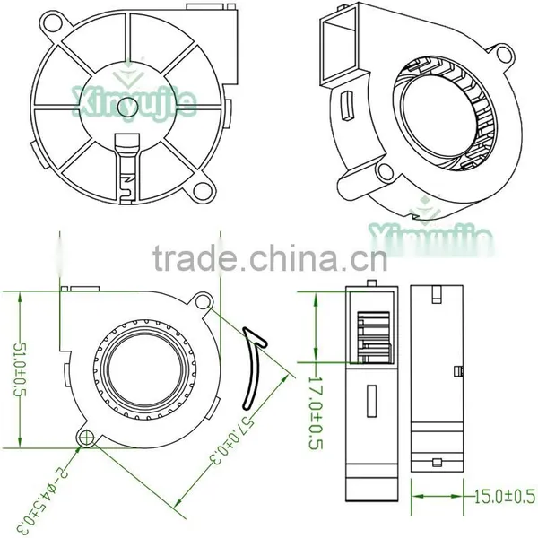 XJ5015H 50*50mm12v Low Noise Air Conditioner Blower Fan photo-4