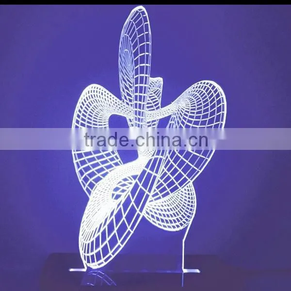 3D Optical Illusion Dance Night Lamp Night Light 10 Colorful LEDs Ultra-thin Acrylic Light Panel AA Battery or DC 5V photo-6