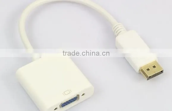 Display Port to VGA Cable Adapter Converter for Dell HP ACER White Color Cabletolink