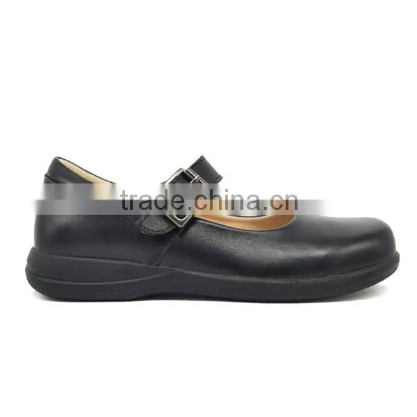 22 Years Manufacturer Fitkids Buckle Black Leather Girls School Shoes With Rubber Sole photo-5
