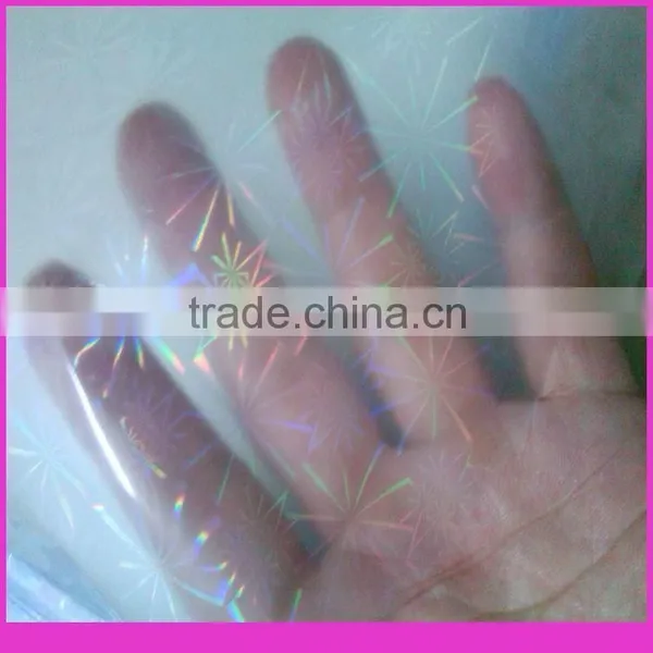 BOPP Holographic Transparent Thermal Lamination Film With Wheels Shade Patten
