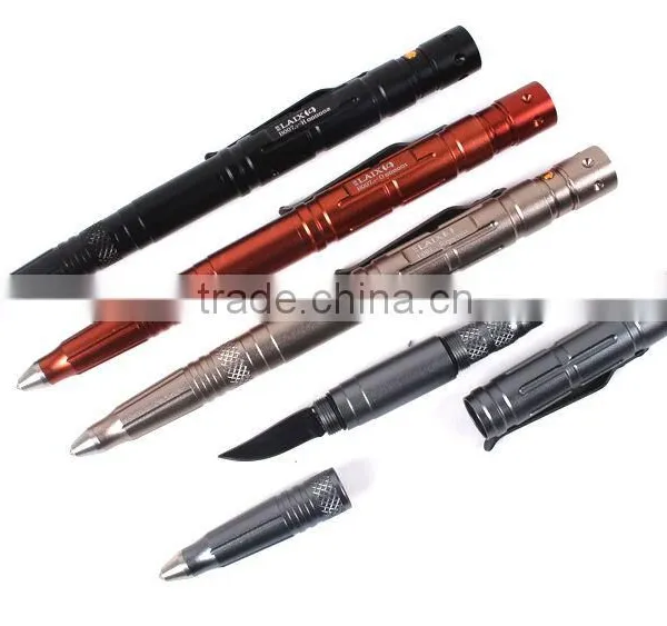 2016 Hot Selling Good Quality Tactical Pen With Tungsten Steel Head and LED Flashlight photo-2
