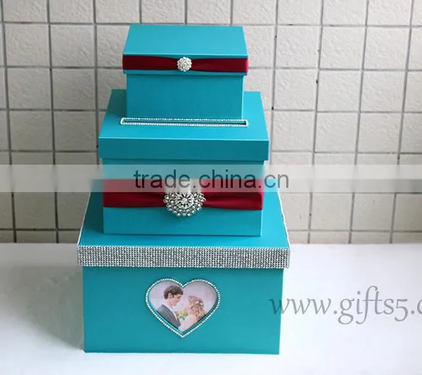 Handmade Blue Wedding Card Holder Made in China Wedding Card Box Supplier photo-5