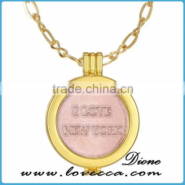 Jewelry Rose Gold Coinlocket Interchangable Coin Holder Necklace photo-4