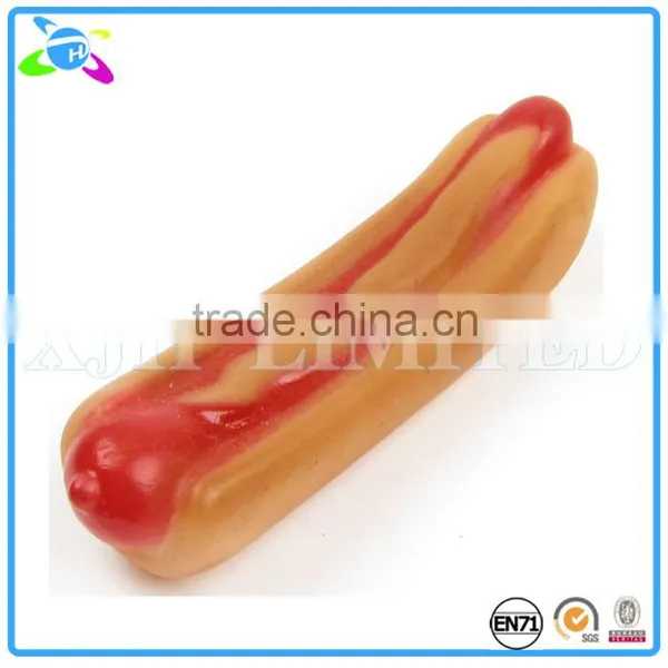 Vinyl Hot Dog Shaped Squeaky Pet Dog Toy