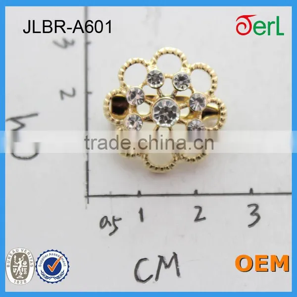 Shinning Small Flower Clear Crystal Alloy Flower Rhinestone Brooch photo-3