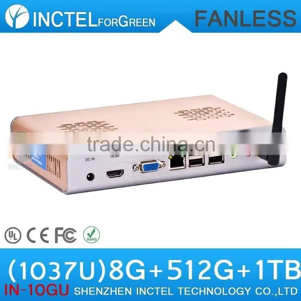Tiny Green PC 8G RAM 512G SSD 1TB Alluminum With Intel Celeron Dual Core C1037U 1.8GHz Thin Client Fanless Mini PC HTPC photo-2