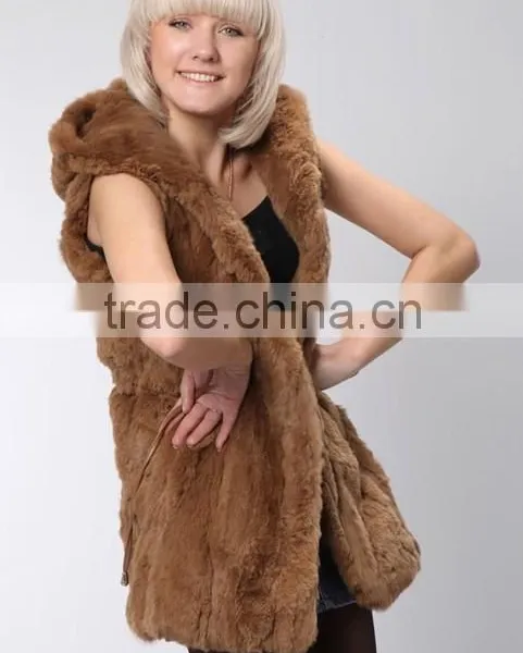 2015 New Arrival Rex Rabbit Fur Vest for Women RV10 photo-3