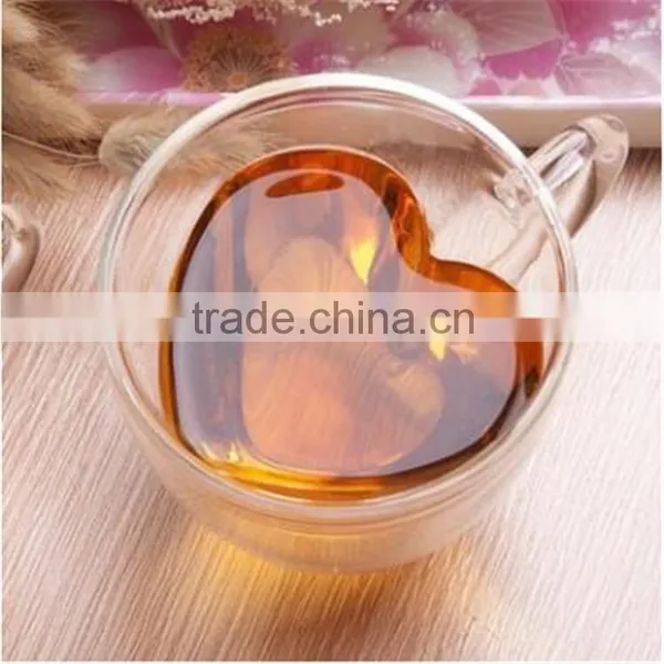 180ml/240ml Creative Boronsilicon Heat Resistant Heart-shaped Double Wall Glass Tea Cup,coffee Cup photo-5