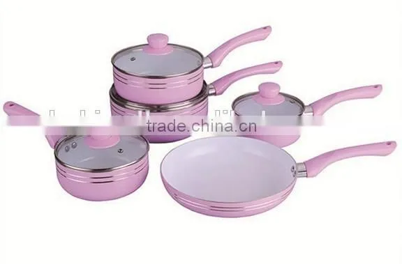 9pcs Aluminum Ceramic Coating Cookware Set