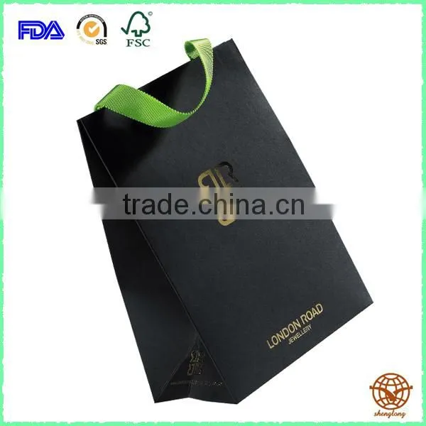 Custom Printed Design Paper Bag With Yellow Handle