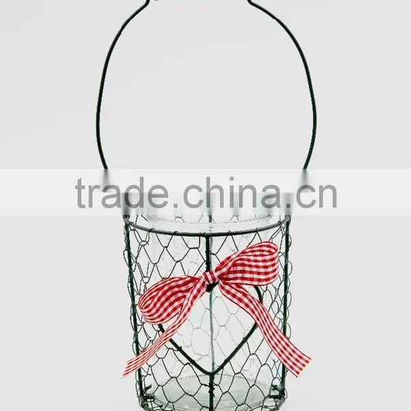 Wholesales Wrought Iron Net Glass Candleholder photo-2