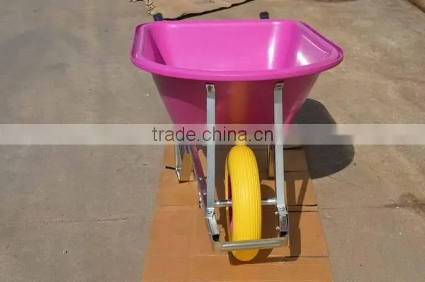 Commercial Pink Poly Tray Wheelbarrow With Single Wheel photo-4