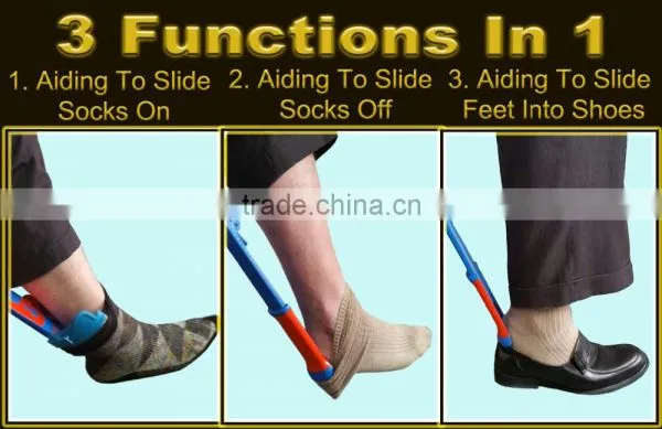 Best Selling 2016 Item Aiding Tool Helps Put Socks On/Off With Shoehorn-Quality Adjustable - Great For Physical Therapy photo-2