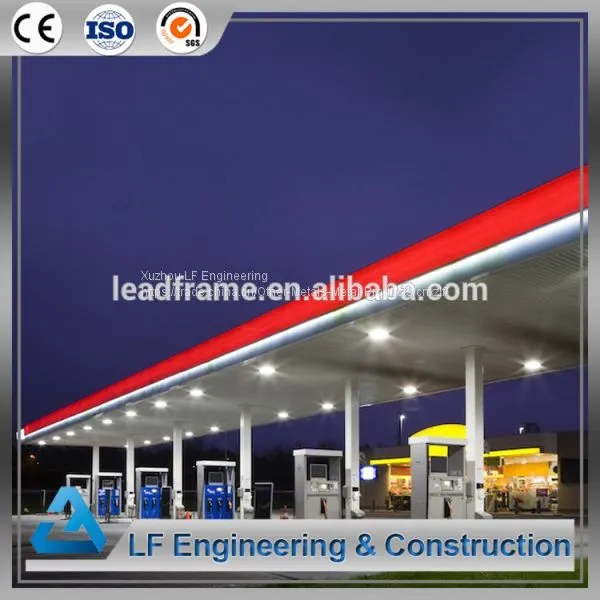 Prefabricated Light Steel Structure Design Petrol Station