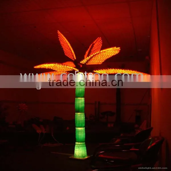 Indoor|outdoor Artificial Green Flashing LED Lighted up Artificial Plant Date Palm Trees With Bark photo-5