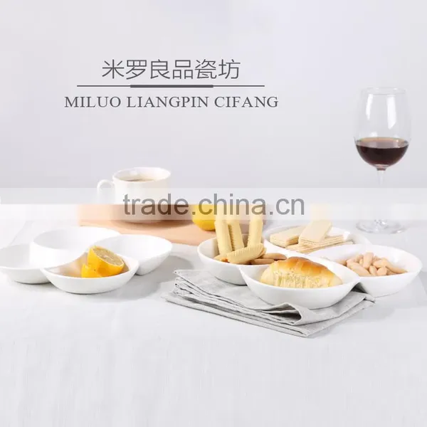 Hot Sale White 4 Compartment Grids Dish/plates photo-2