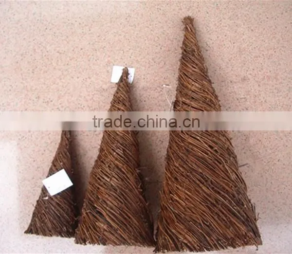 RH-YF43 Christmas Decoration Natural Rattan Ornament Cone Shape Tree photo-2