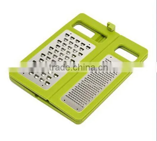 Multi-function 4 Sides Stainless Steel Foldable Kitchen Grater Slicer photo-3
