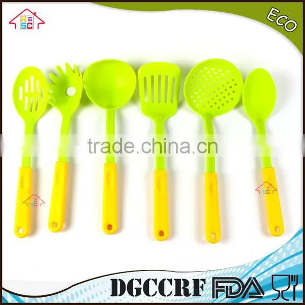 NBRSC Set of 6 Pieces Nylon Kitchen Utensil Plastic Cooking Tools Ladle Slotted Strainer Spatula Spoon Solid photo-3