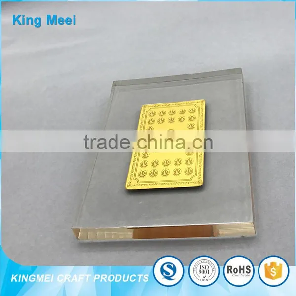 China Factory Cheap Acrylic Desk Acrylic Paperweight Golden Acrylic photo-3