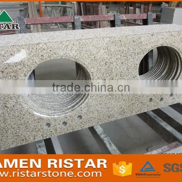 Wholesales G682 Yellow Prefab Granite Vanity Top With Sinks photo-4
