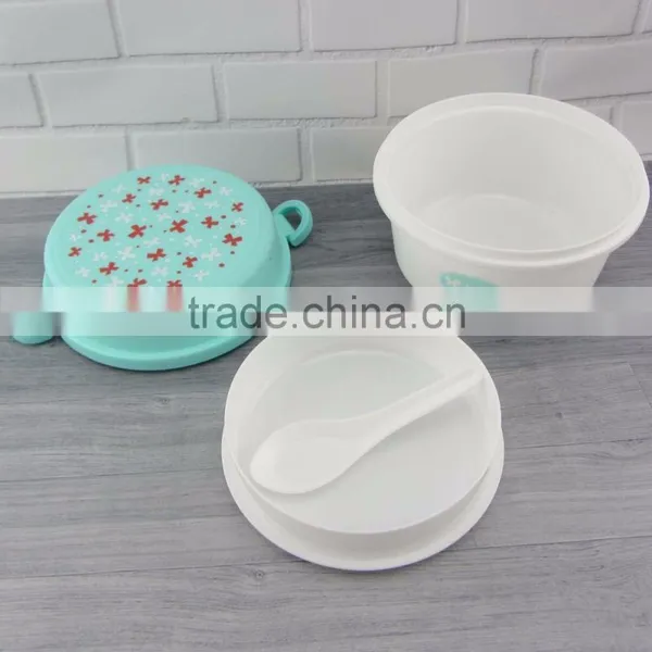 Hot Sale Double Layers Round Plastic Lunch Box photo-4