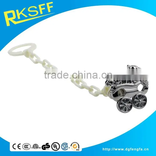 Novelty Design Die Casting Zinc Alloy Material Baby Pacifier Clip With Plastic Chain photo-6
