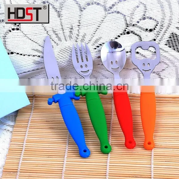 4 Kinds of Color Plastic Handle Creation Design Cutlery;holiday Gift photo-3