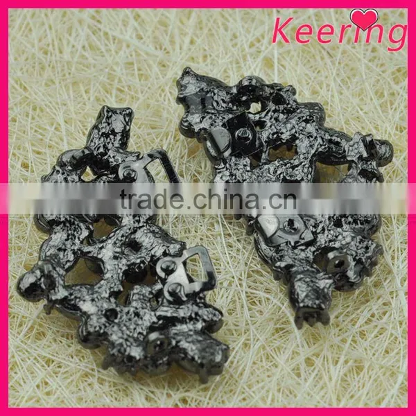 Fashionable Wholesale Elegant Black Metal Rhinestone Buttons for Garments WBK-1509 photo-2