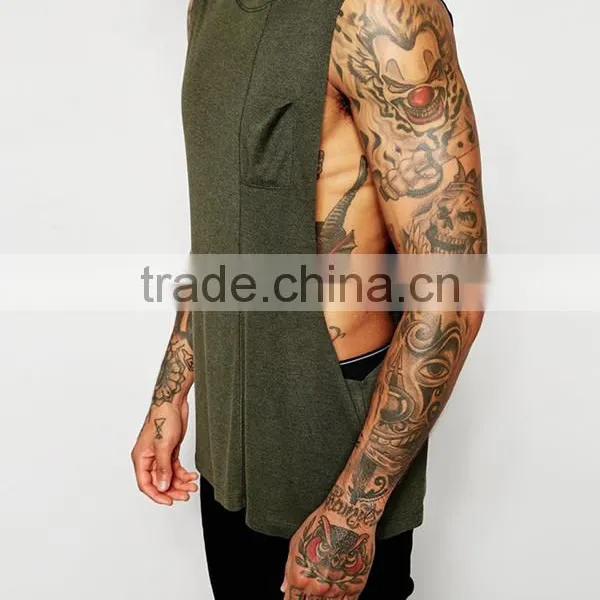 OEM Loose Green Deep Cut Gym Tank Top photo-2