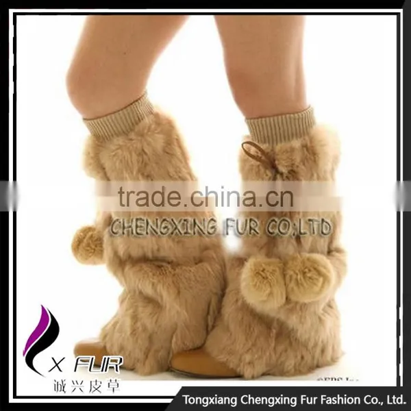 CX-A-14C Wholesale Good Quality Winter Legging Rabbit Fur Leg Warmer photo-4