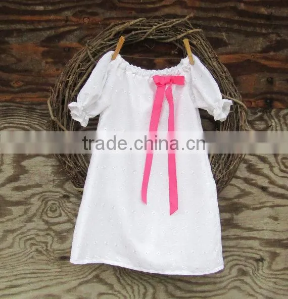 2017 New Arrival Baby Clothes Wholesale Hot Sale White Cotton Cheap Children's Boutique Fashion 3-5 Year Old Girl Dress photo-3