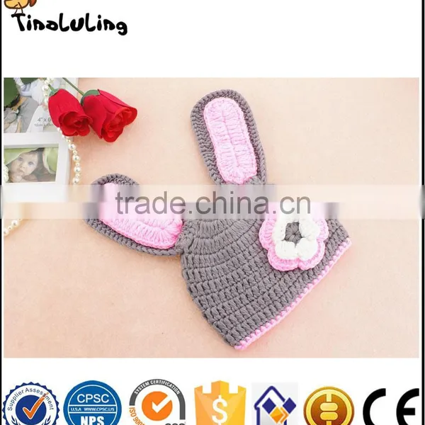 Baby Handmade Knitted Rabbit Crochet Animal Hat Photography Props photo-2