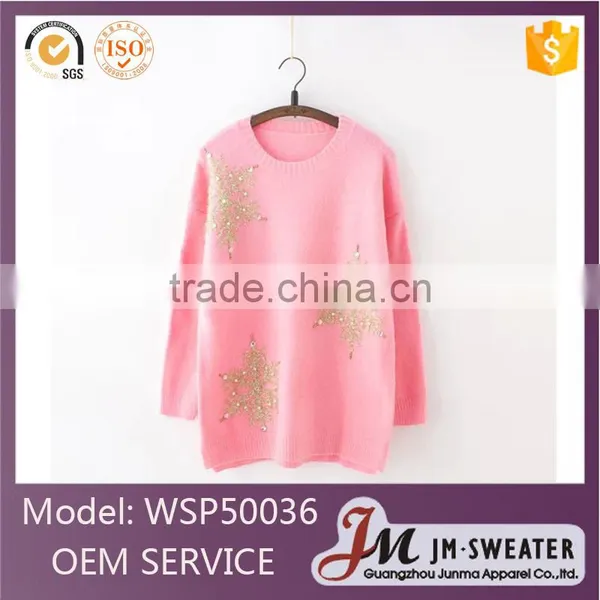 Simple Design Acrylic Long Sleeve White Women Christmas Sweater Wholesaler photo-2
