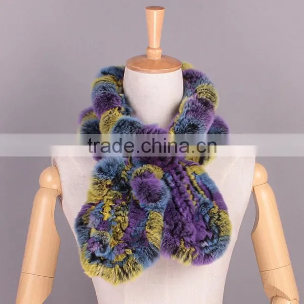 Multifunctional Ladies Genuine Rabbit Fur Magic Scarf photo-6