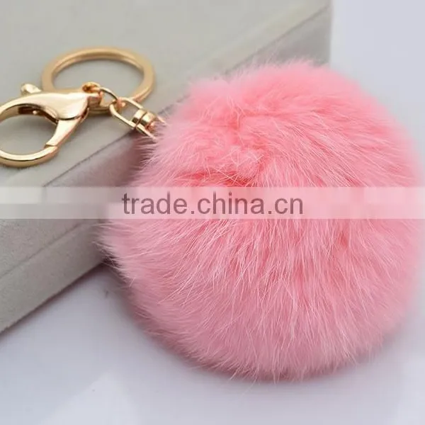 New Keychain Rabbit Fur Pompoms Pretty Tassel Fur Ball Keychain Fashion Keychain With Fur Pompoms photo-5