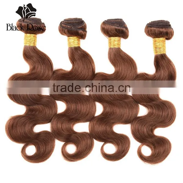 Black Rose Colored Brazilian Hair Weave, Wholesale Brown Color 4# Body Wave Human Hair Extension photo-2