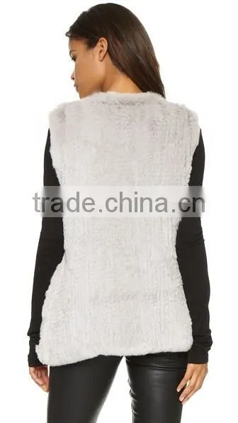 YR355 New Arrival Cheap Fur Vest Knitting/Australia Hot Sale Rabbit Vest photo-5