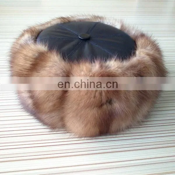 Musquash Round Fur Hat Flatcap With Russian Style photo-2