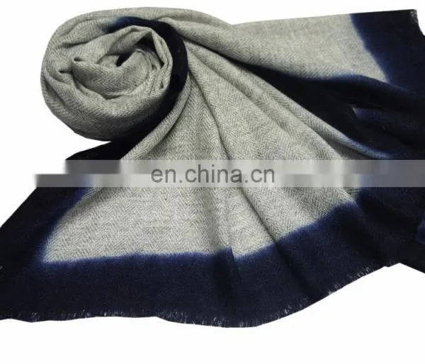 HERRINGBONE PASHMINA WOOL OMBRE SHAWLS photo-2