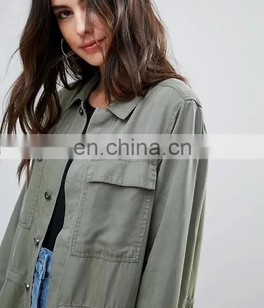 Wholesale Ladies Winter Jacket Custom Women Clothes Woman Army Green Winter Bomber Jacket photo-4