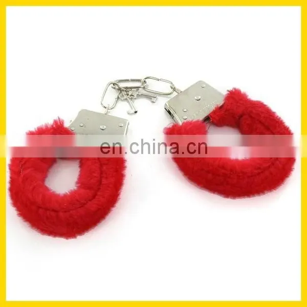 Red Black Pink Color Plush Sex Toy Handcuff photo-2