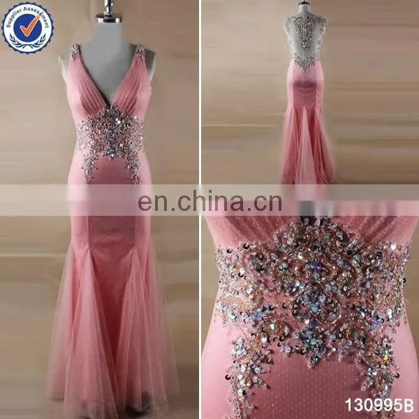 Factory Directly Supply Sexy V Neck Mermaid Long White Prom Dress photo-2