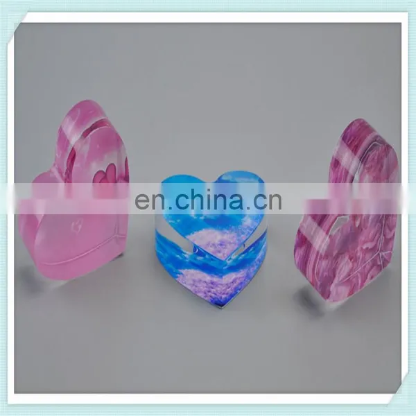 Heart Shaped Love Gift Acrylic Block Acrylic Frame Block For Souvenir photo-2