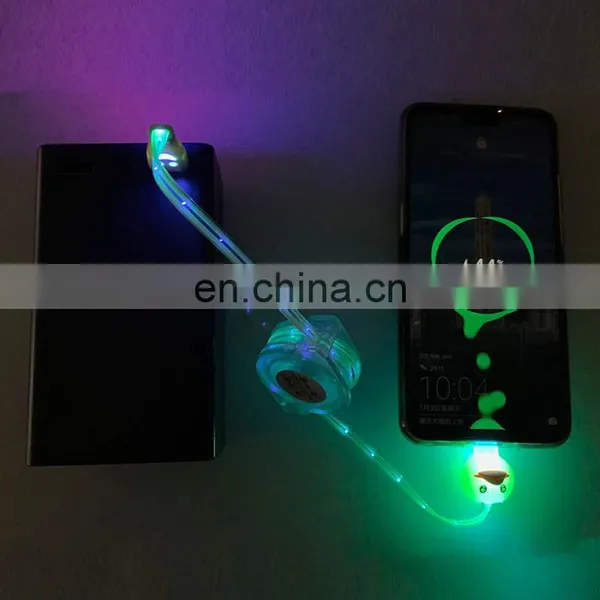 2020 New Trending LED Flowing Light Magnetic Charging Cable Cellphone Fast Charging Cord Micro USB Cable Charger Data Cable Line photo-2