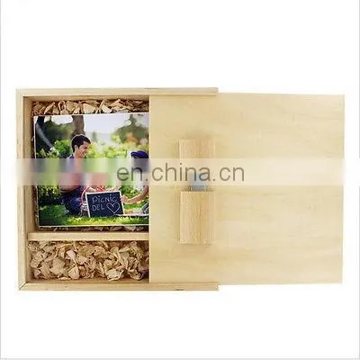 Maple Wood USB Flash Drive 3.0 Engrave Custom Logo Photo Album Box 18*17*5.5cm photo-2