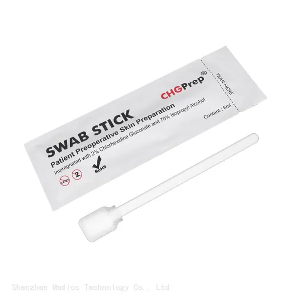 Rectangular Head Chlorhexidine Gluconate Medical Disinfectant Swab for Preoperative Skin Antisepsis