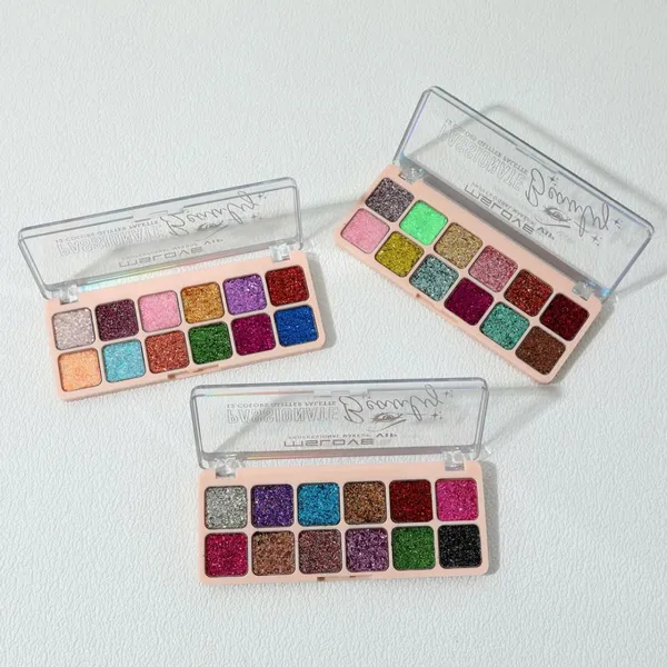 Cosmetic Palette Products 12 Color Glitter Eyeshadow Custom High Pigmented Pressed Eyeshadow Glitter La Sombra De Ojos photo-5
